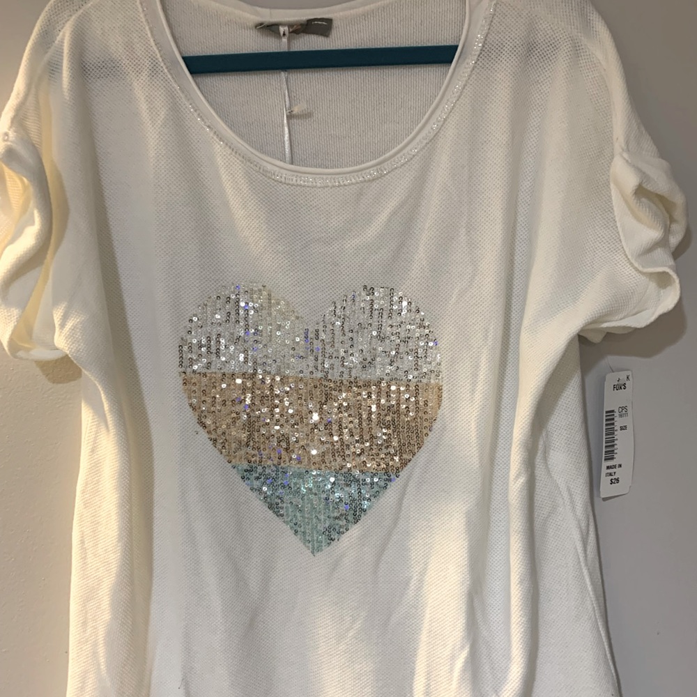 Carla Giannini Sequin Heart Shaped Tee